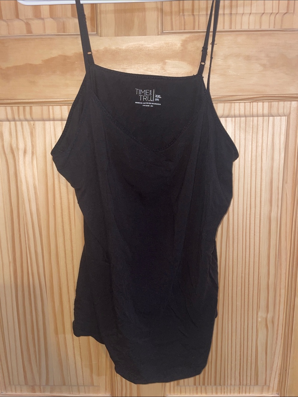 Time and Tru Black Adjustable Spaghetti Strap Camisole